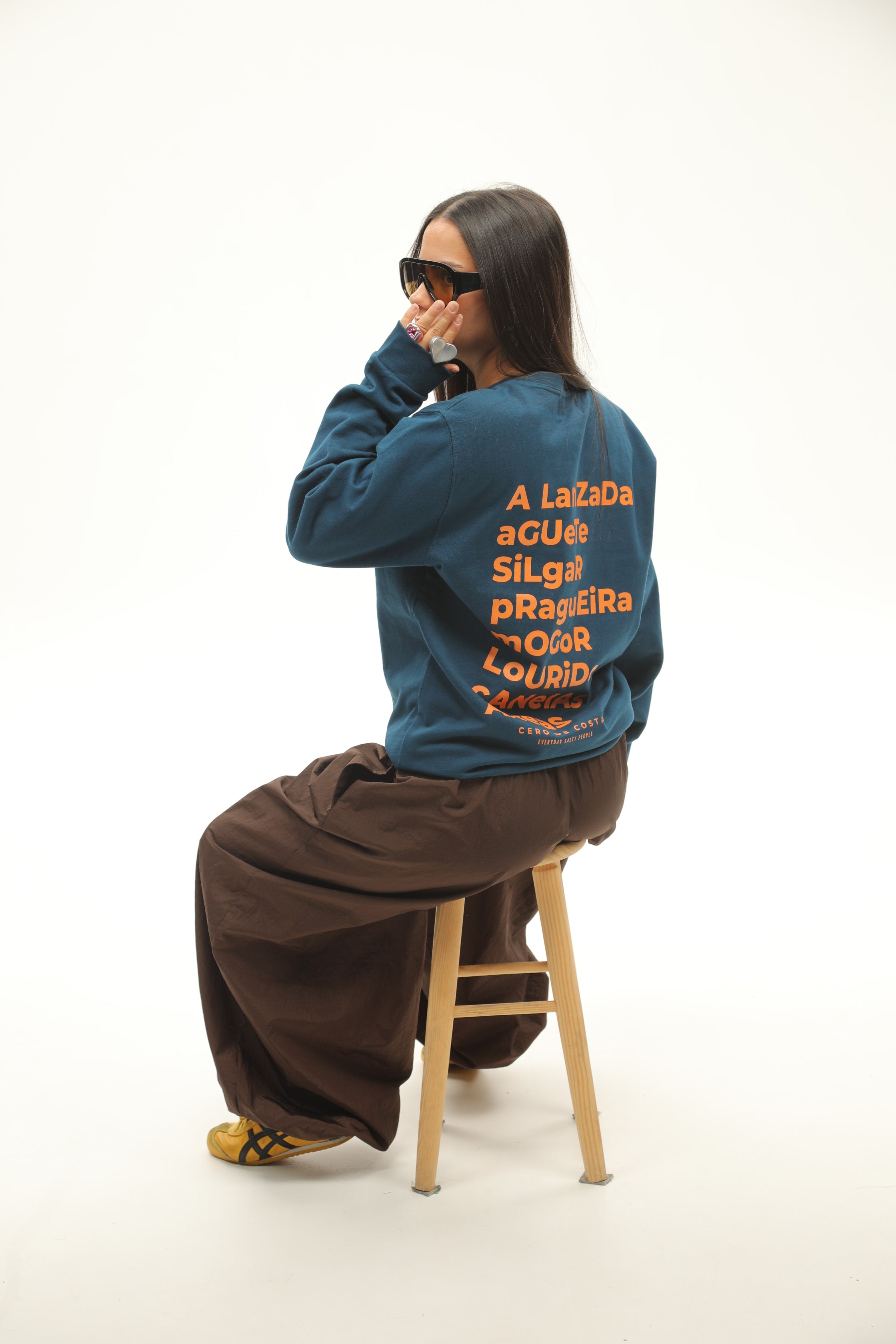 SUDADERA PONTEVEDRA MARINO/NARANJA CERO DE COSTA